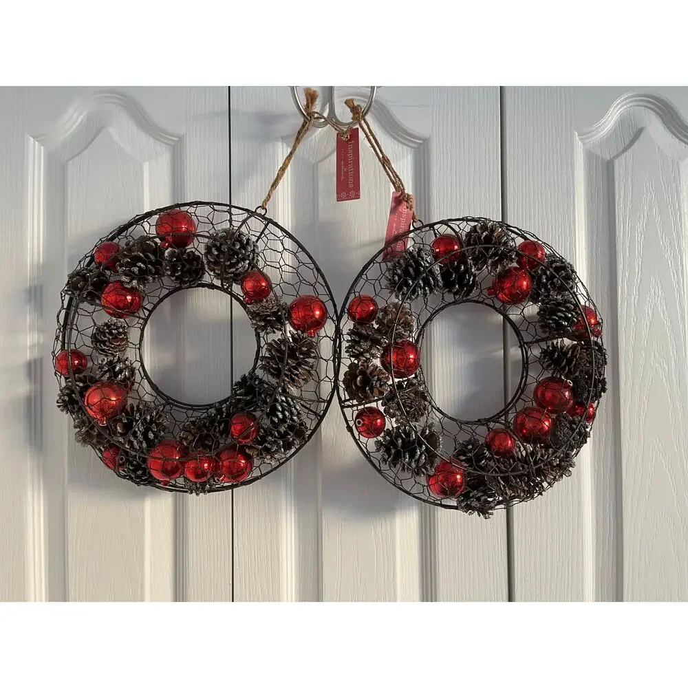 Hallmark Inspiration Metal Wreath Set 12” Interchangeable Holiday Decor Set of 2